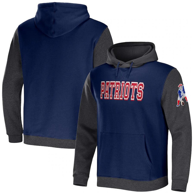 Men's New England Patriots x Darius Rucker Collection Navy/Charcoal Colorblock Pullover Hoodie Men's New England Patriots x Darius Rucker Collection Navy/Charcoal Colorblock Pullover Hoodie